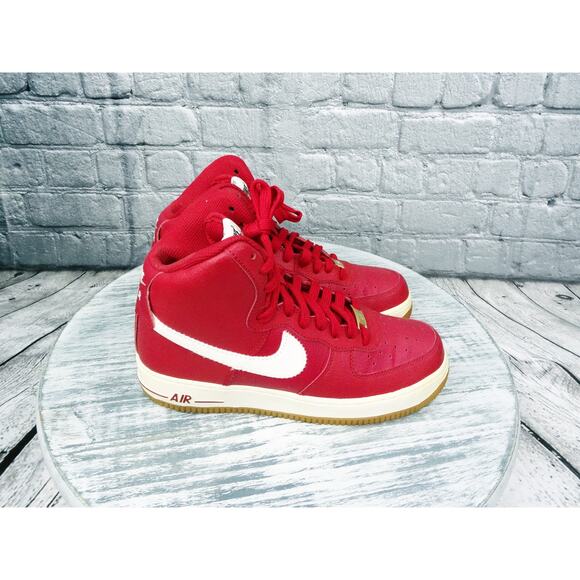 Nike Air Force 1 High GS Gym Red Gum Buttom Light Br Rouge Women 8.5 Used OG Box - Picture 6 of 10